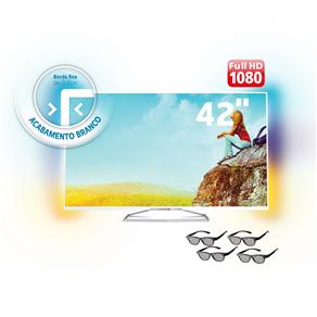 smarttv - Smart TV 3D LED Branca Ultrafina 42” Full HD Philips 42PFG6519/78 - R$ 1.467,94