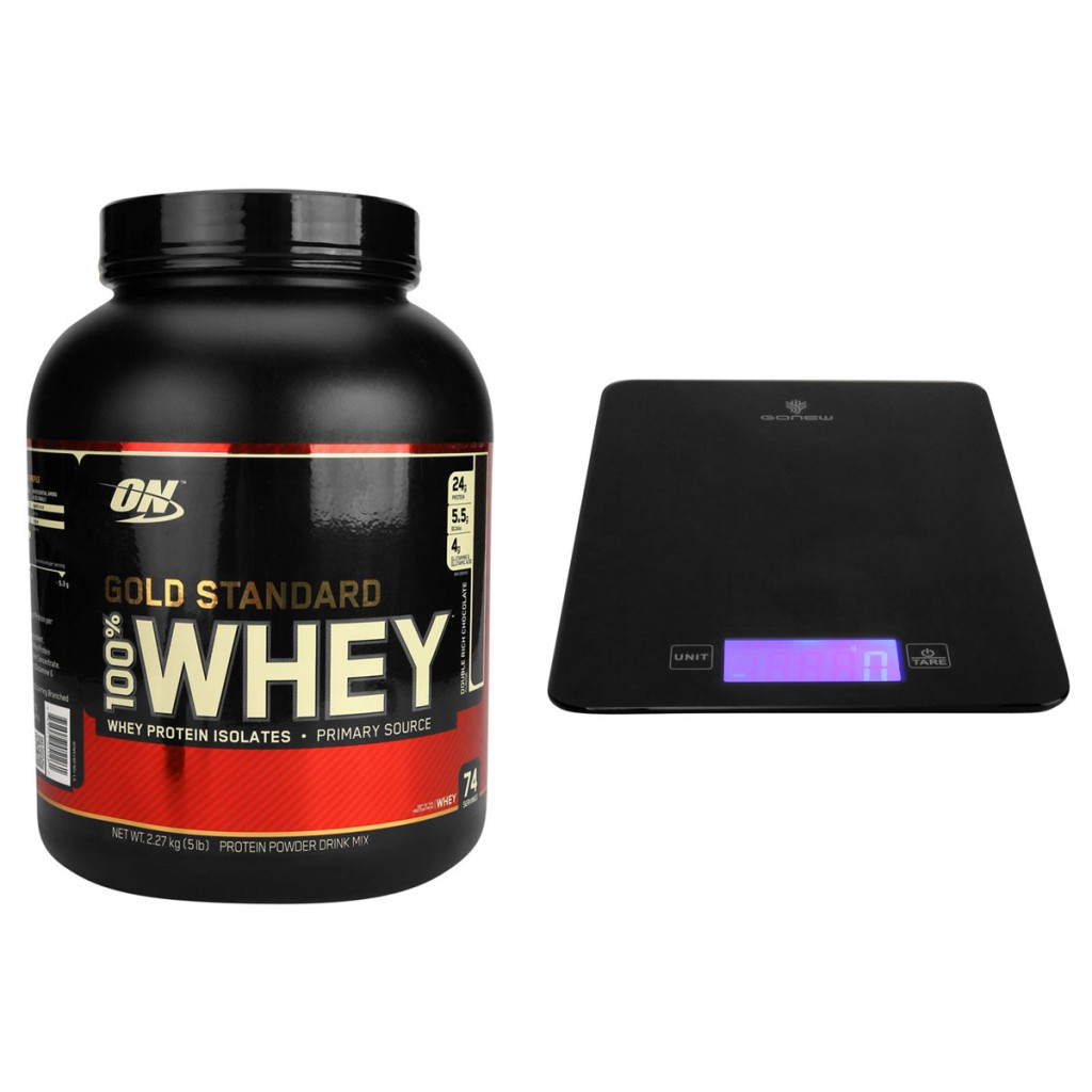 whey 1024x1024 - Kit 100% Whey Gold Standard 5 Lbs - Optimum Nutrition + Balança Digital de Precisão - R$ 388,37 (12x)