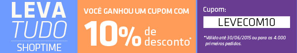 154 - Cupom Shoptime 10% OFF - Todo site