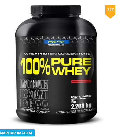 whey - 100% Pure Whey 2,27kg Probiótica por R$182,47