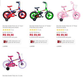 bicicletaaro12 - Bicicleta Aro 12 Masculina e Feminina R$ 80,91