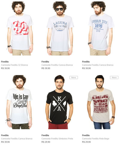camisetas2 - Dafiti - 4 Camisetas por R$ 99,00 - Diversos Modelos