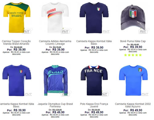 camiseta selecao - Camisetas de Seleção a partir de R$ 19,90