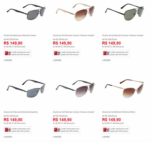 oculos mormaii - Óculos de Sol Mormaii, qualquer modelo por R$149,90
