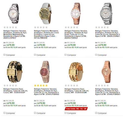 relogiosfemininos - Ricardo Eletro - Relógios Femininos a partir de R$ 49,90 - Diversos Modelos