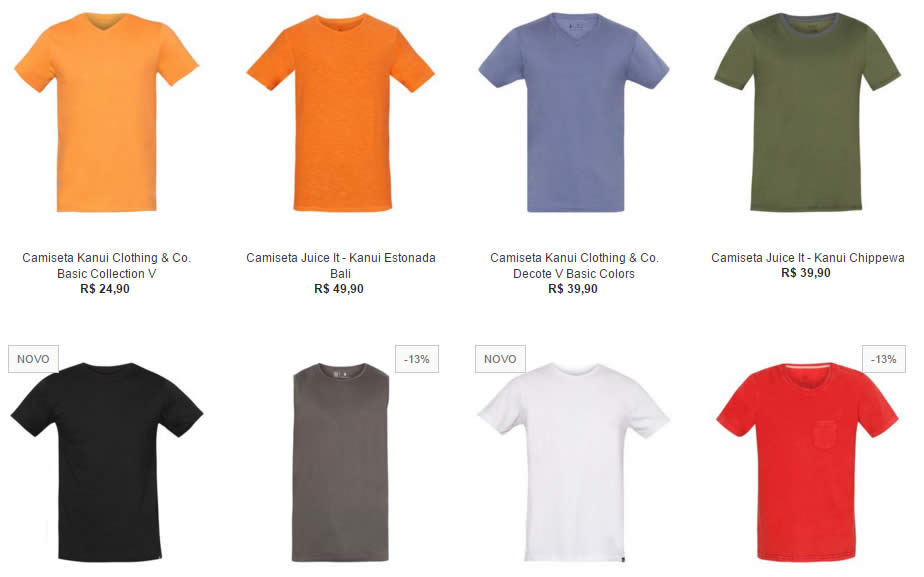 camisetas5 - Kanui - 5 Camisetas por R$ 89,90 pagando pelo MercadoPago