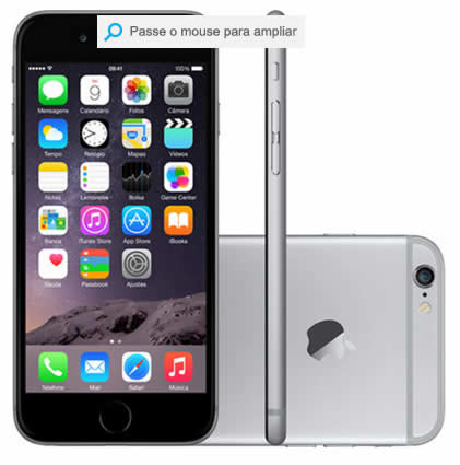 iphone61 - iPhone 6 16GB Cinza Espacial iOS 8 4G Wi-Fi Câmera 8MP - R$ 2.591,00