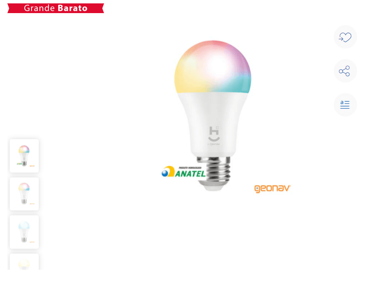 lampada led - Fast Shop - Lâmpada LED Inteligente - HI GEONAV - R$49,40